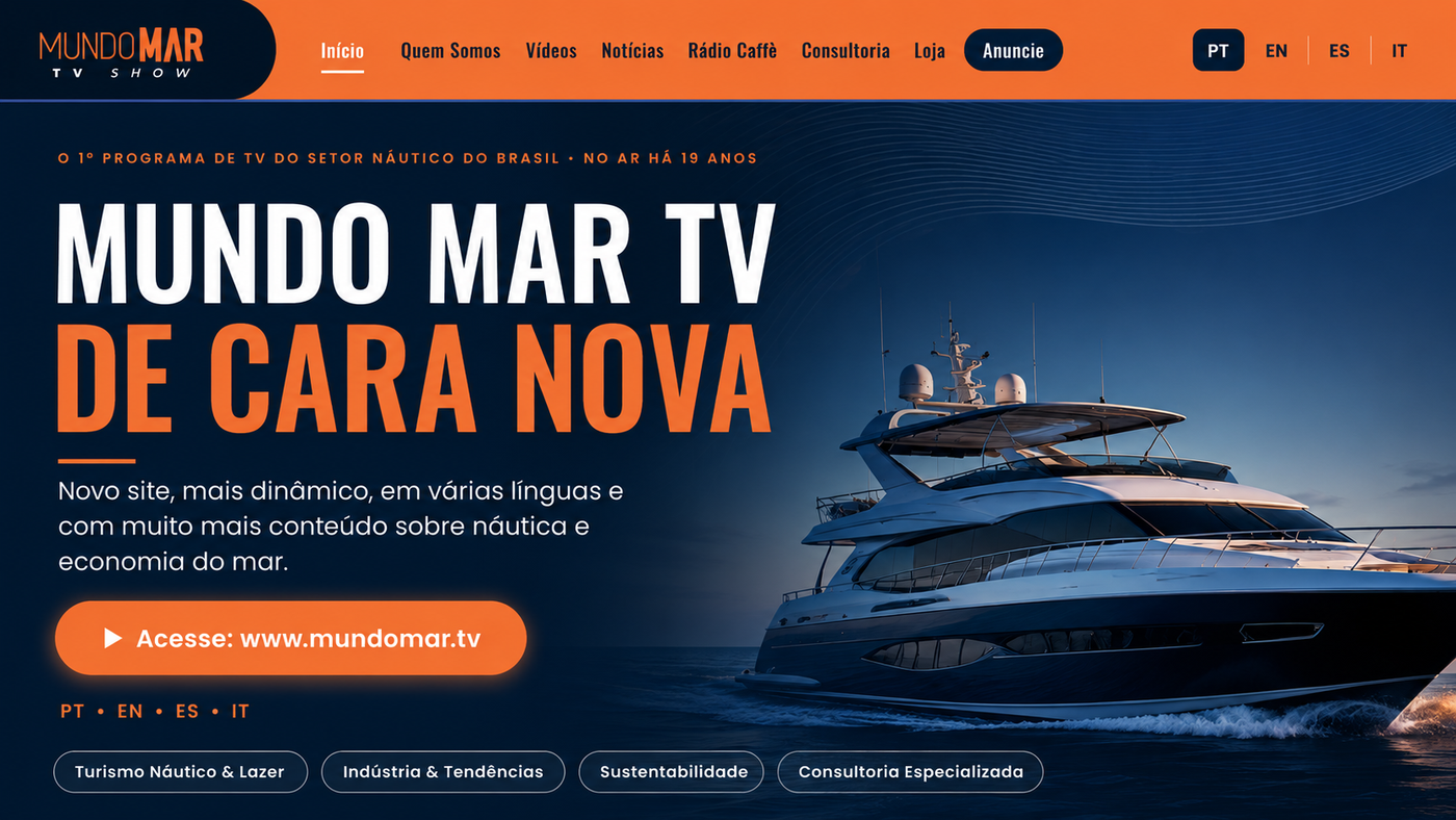 Mundo Mar TV lança novo site e amplia sua conexão com o setor náutico global